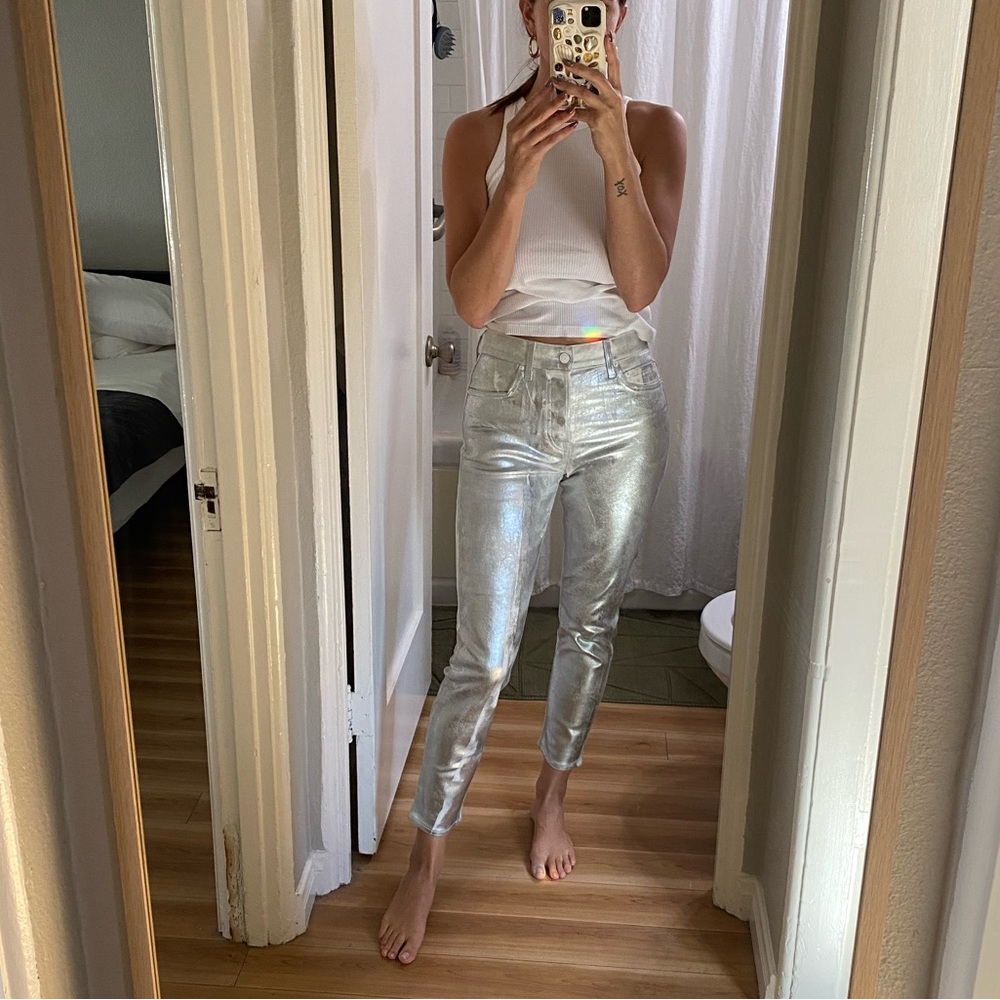 GRLFRND silver jeans